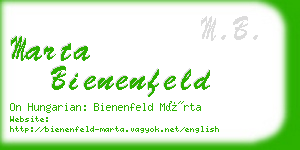 marta bienenfeld business card